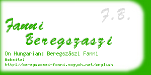 fanni beregszaszi business card